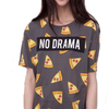 casual camisas femininas tops - Women Pizza letters print T shirt cute Cake NO DRAMA tops short sleeve shirts