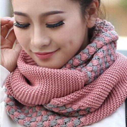 In Winter Knitting Women Ring Scarf