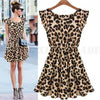 Leopard Print Sleeveless Ruffles Dress