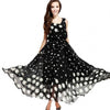 Polka Dot Printed Sleeveless Chiffon Dress