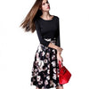 Slim Fit Long Sleeve Long Floral Print Dress