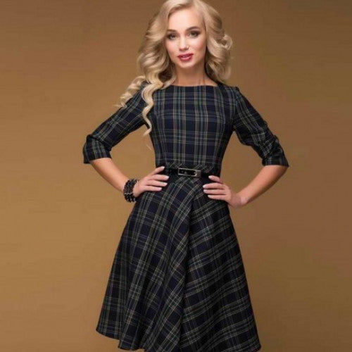 Casual Elegant Clothes For Vintage Plaid Dress